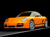 POR 04 RK0831 01
2008 Porsche Cayman S Coupe Orange 3/4 Front View Studio