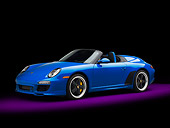 POR 07 RK0133 01
2011 Porsche 911 Speedster Convertible Blue 3/4 Side View In Studio