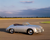 POR 07 RK0071 03
1958 Porsche Speedster Silver 3/4 Side View On Pavement