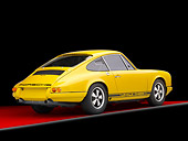 POR 27 RK0035 01
1968 Porsche 911R Race Car Yellow 3/4 Rear View Studio