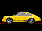 POR 27 RK0036 01
1968 Porsche 911R Race Car Yellow Profile View Studio