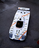 POR 27 RK0022 02
1976 Jules Porsche Race Car 1977 Le Mans Winner Overhead Front 3/4 View On Pavement