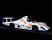 POR 27 RK0024 06
1976 Jules Porsche Race Car 1977 Le Mans Winner 3/4 Front View On Gray Line Studio