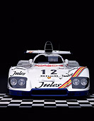 POR 27 RK0029 07
1976 Jules Porsche Race Car 1977 Le Mans Winner Head On Shot On Checkerboard Studio