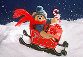 TED 01 RK1014 08
Teddy Bear On Sled With Presents On Snow Starry Night Roley Bears