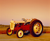 TRA 01 RK0055 03
1948 Ford 8N High Crop Tractor Red And Beige 3/4 Front View On Dirt