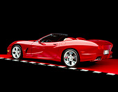 VET 01 RK0591 05
2002 Avelate Corvette Roadster Red 3/4 Rear View On Red Floor Checkered Line Studio