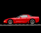 VET 01 RK0628 05
2004 Chevrolet Corvette Z06 Red Side View On Checkered Floor Studio