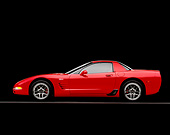 VET 01 RK0629 10
2004 Chevrolet Corvette Z06 Red Side View On Gray Line Studio
