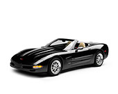 VET 01 RK1087 01
1998 Chevrolet Corvette Convertible Black 3/4 Front View On White Seamless