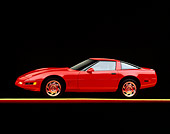 VET 01 RK0092 03
1996 Chevrolet Corvette LT4 Red 3/4 Front View On Red And Yellow Lines Studio