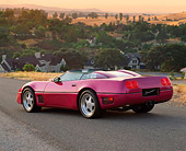 VET 01 RK0133 03
1991 Chevrolet Corvette Callaway Twin Turbo Speedster Fuchsia 3/4 Rear View On Pavement