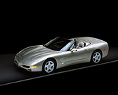 VET 01 RK0188 05
1998 Pewter Metallic Gray Corvette Overhead 3/4 Side On Gray Line Lights On Studio Background
