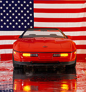 VET 01 RK0413 03
1987 Chevrolet Corvette Convertible Red Head On Shot On Mylar Studio