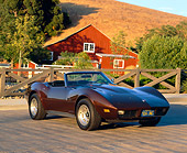 VET 01 RK0467 03
1974 Chevrolet Corvette Stingray 454 Convertible Brown 3/4 Front View By Barn