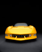 VET 01 RK0551 06
2002 Chevrolet Corvette Z06 Avelate Yellow Low Head On Shot Studio
