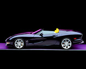 VET 01 RK0561 03
2002 Chevrolet Corvette Speedster Blue Profile View On Gray Line Studio