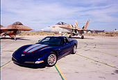 VET 01 RK0665 04
2004 Chevrolet Corvette Z06 Blue 3/4 Front View By Jet Fighter Airplane