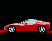 VET 01 RK0685 04
2005 Chevy Corvette Red C6 Profile View On Red Floor  Studio