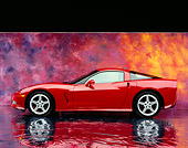VET 01 RK0687 02
2005 Chevy Corvette C6 Red Profile View On Mylar Floor Studio