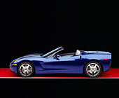 VET 01 RK0696 08
2005 Chevrolet Corvette C6 Convertible Blue Profile View On Red Floor Gray Line Studio