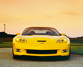VET 01 RK0730 06
2006 Chevrolet, Corvette, Z06, Yellow Low Head On View On Pavement By Grass