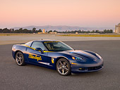 VET 01 RK0749 01
2005 Chevrolet Corvette C6 Lemans Blue 3/4 Side View On Pavement At Dusk