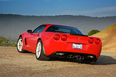 VET 01 RK0769 01
2007 Chevrolet Corvette Z06 Red  3/4 Rear View On Pavement