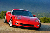 VET 01 RK0773 01
2007 Chevrolet Corvette Z06 Red  3/4 Front View On Pavement