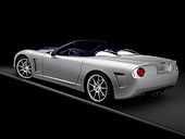 VET 01 RK0785 01
2007 Chevrolet Corvette Callaway C16 Cabrio Silver 3/4 Rear View Studio