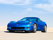 VET 01 RK0859 01
2009 Chevrolet Corvette ZR1 Coupe Blue 3/4 Front View On Pavement Blue Sky