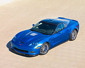 VET 01 RK0860 01
2009 Chevrolet Corvette ZR1 Coupe Blue 3/4 Front View On Pavement Blue Sky