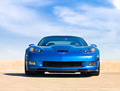 VET 01 RK0862 01
2009 Chevrolet Corvette ZR1 Coupe Blue Head On View On Pavement Blue Sky