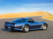 VET 01 RK0883 01
1981 Chevrolet Corvette FSO Coupe Blue 3/4 Rear View By Hills