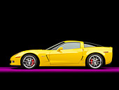 VET 01 RK0906 01
2009 Chevrolet Corvette Z06 Yellow Profile View Studio
