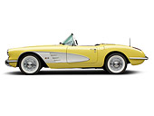 VET 02 BK0002 01
1958 Chevrolet Corvette Roadster Panama Yellow And White Profile View On White Seamless