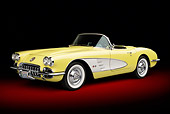 VET 02 BK0005 01
1958 Chevrolet Corvette Roadster Panama Yellow And White 3/4 Front View In Studio