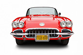 VET 02 BK0026 01
1959 Chevrolet Corvette Roadster Red And White Front View On White Seamless