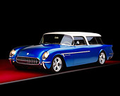 VET 02 RK0283 01
1954 Chevrolet Corvette Nomad Station Wagon Blue And White 3/4 Front View Studio