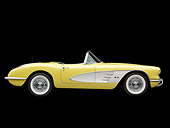 VET 02 RK0383 01
1958 Chevrolet Corvette Roadster Panama Yellow And White Profile View In Studio