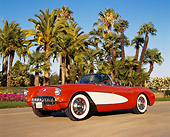 VET 02 RK0041 03
1956 Chevy Corvette Convertible Red And White Low 3/4 Side On Pavement