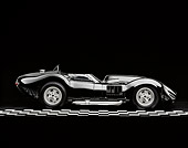 VET 02 RK0074 01
1958 Chevrolet Corvette Lister 327 Black Profile View On Checkered Line Studio