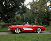 VET 02 RK0182 01
1959 Chevrolet Corvette Fuel Injected Roadster Red 3/4 Side View On Pavement