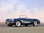 VET 02 RK0322 01
1958 Chevrolet Corvette Convertible Charcoal 3/4 Front View On Pavement