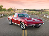 VET 03 RK0685 01
1966 Chevrolet Corvette Red 3/4 Front View On Road By Dry Grass