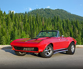 VET 03 RK0706 01
1964 Chevrolet Corvette Convertible Red 3/4 Front View On Pavement By Grassy Hill