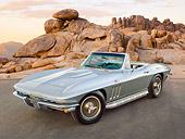 VET 03 RK0734 01
1966 Chevrolet Corvette L72 427/425HP Roadster Gray 3/4 Front View On Pavement By Red Rock