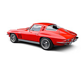 VET 03 RK0787 01
1965 Chevrolet Corvette Stingray Red 3/4 Rear View On White Seamless