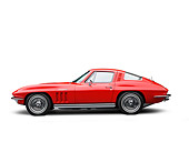 VET 03 RK0789 01
1965 Chevrolet Corvette Stingray Red Profile View On White Seamless