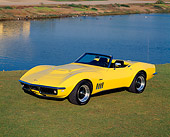 VET 03 RK0096 01
1969 Chevrolet Corvette 427 L88 Yellow 3/4 Front View On Grass By Water
